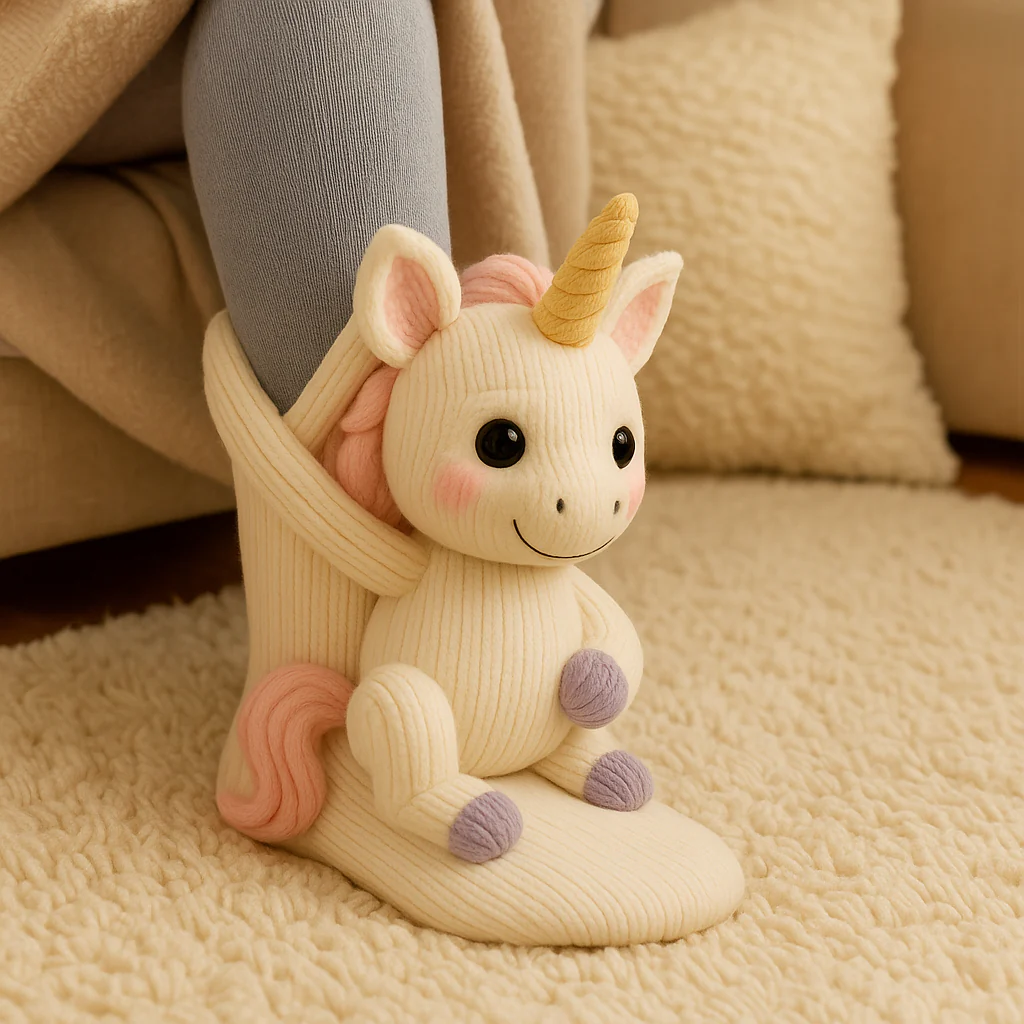 Socks Winter Plush Animal Slipper Style Footwear