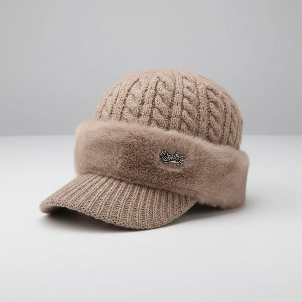 Winter Hat Trapper Ear Protection Windproof Fur Lined Cap