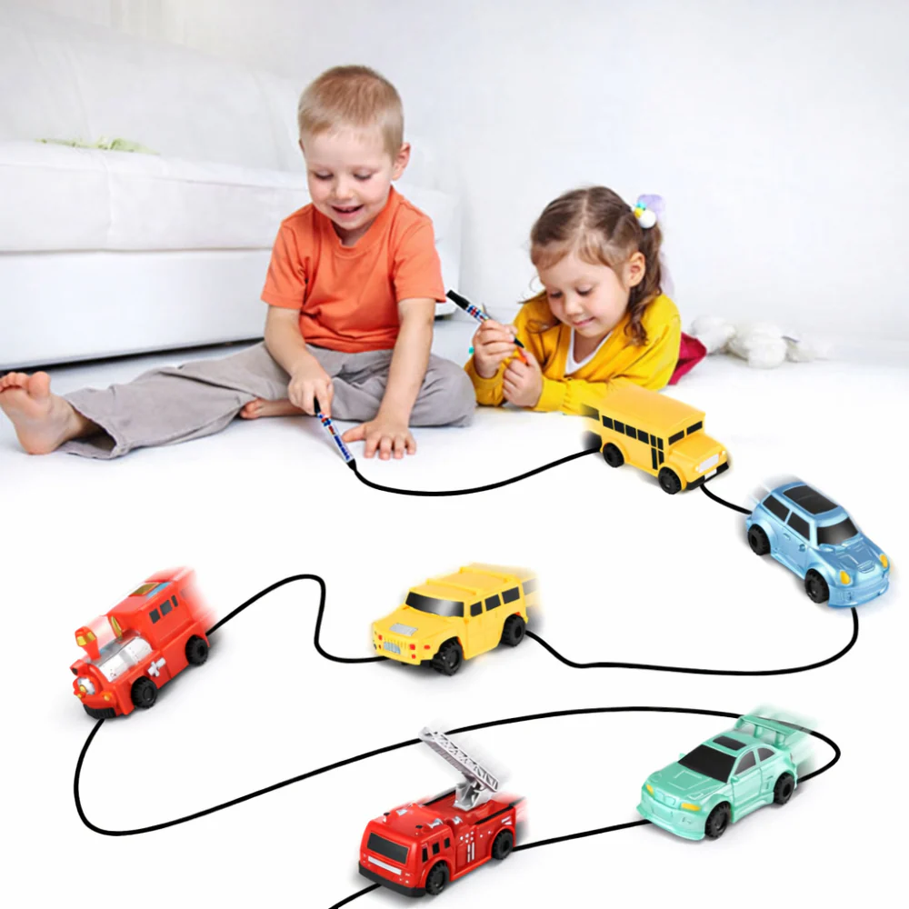 Toy Car Inductive Line Following Drawing Playset