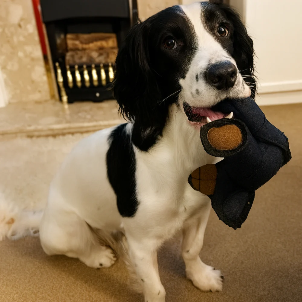 Dog Chew Toy Durable Plush Bear Shape Play Accessory