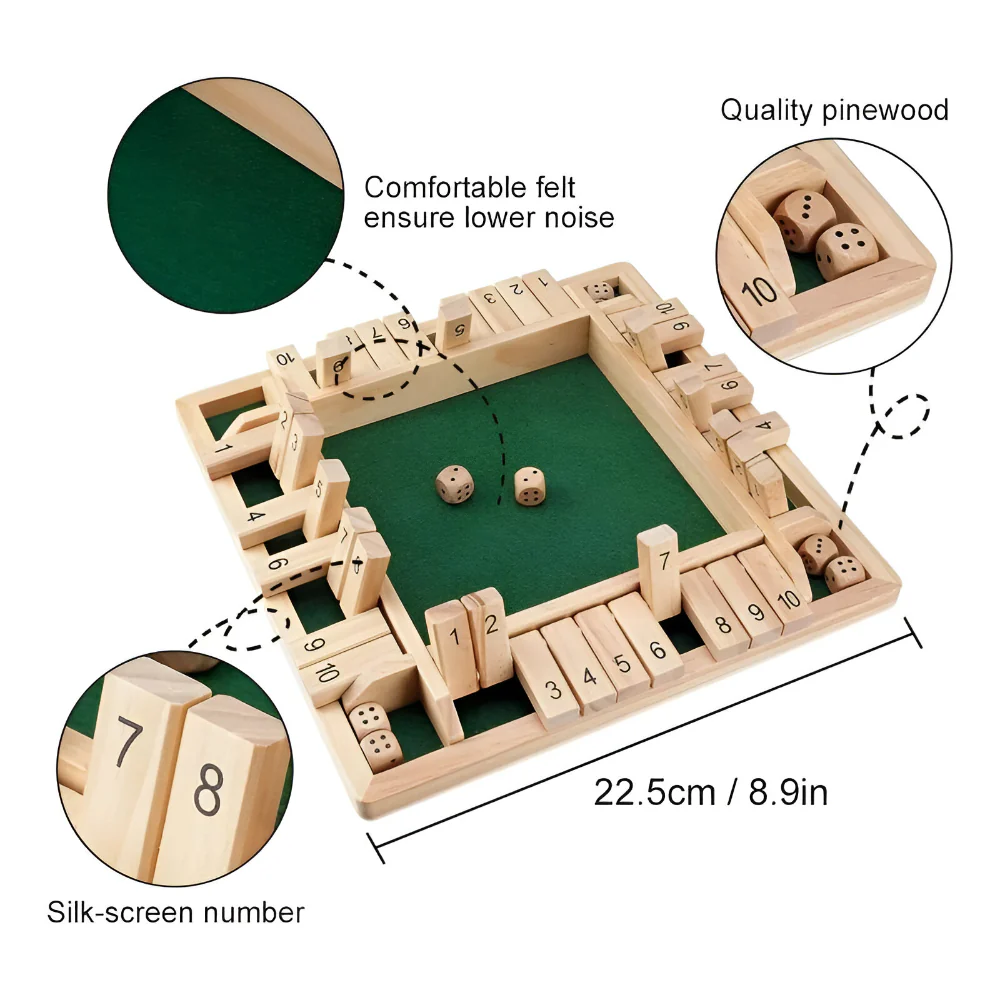 Board Game Wooden Math Learning Family Tabletop Educational Set