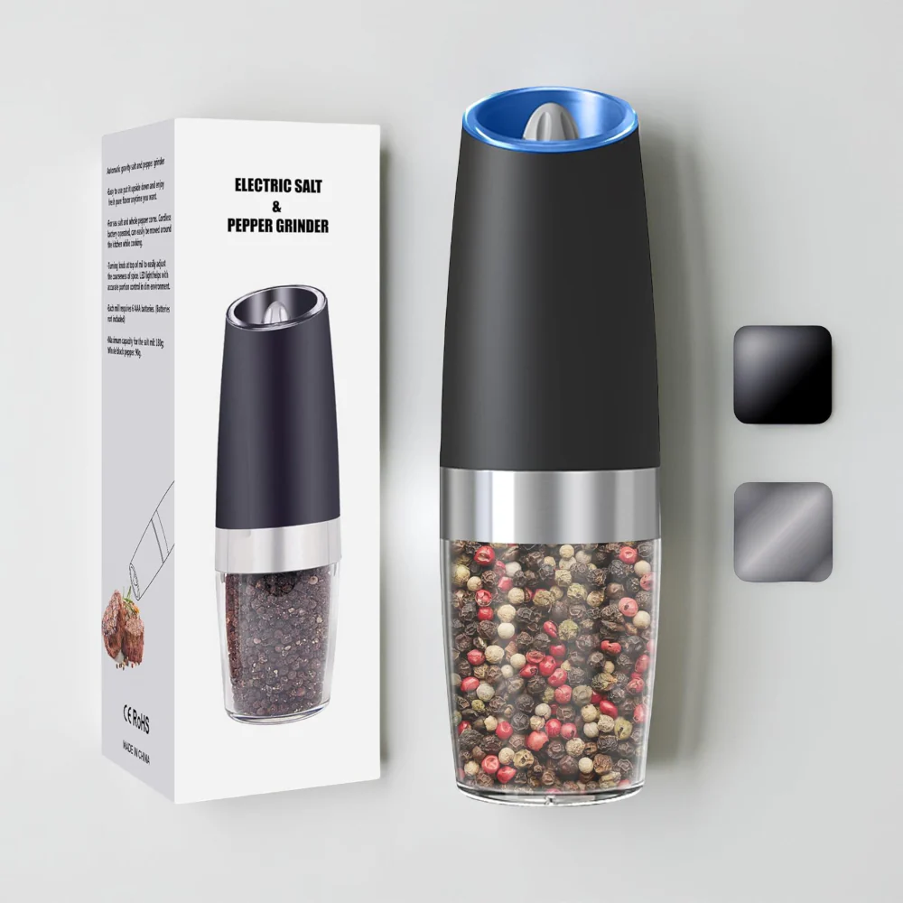 Salt Pepper Grinder Electric Gravity Adjustable Set