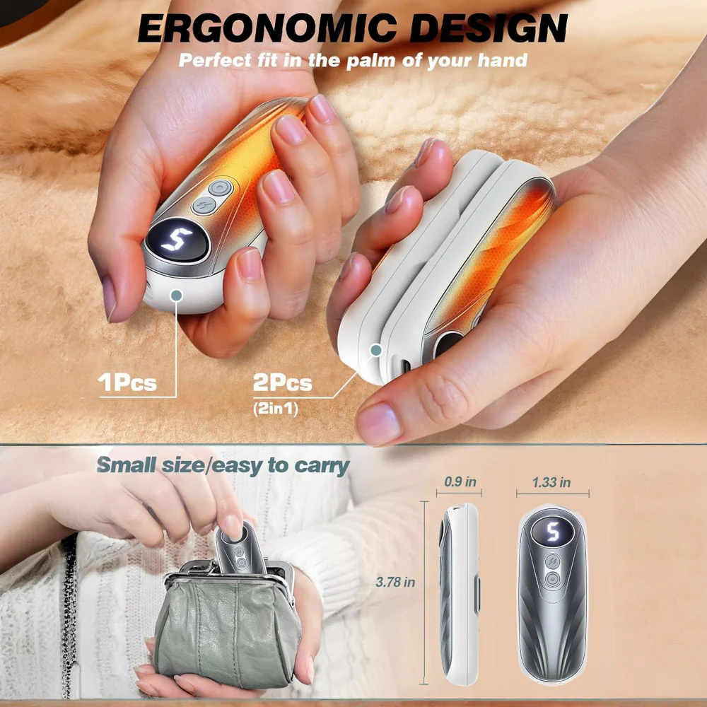 Hand Warmers Rechargeable LED Pocket Heater Set