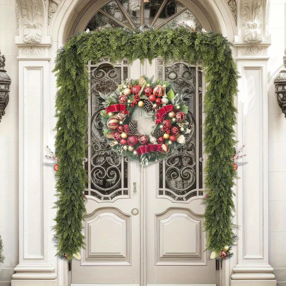 Christmas Garland Artificial Greenery Art Deco Mantle Stair Trim