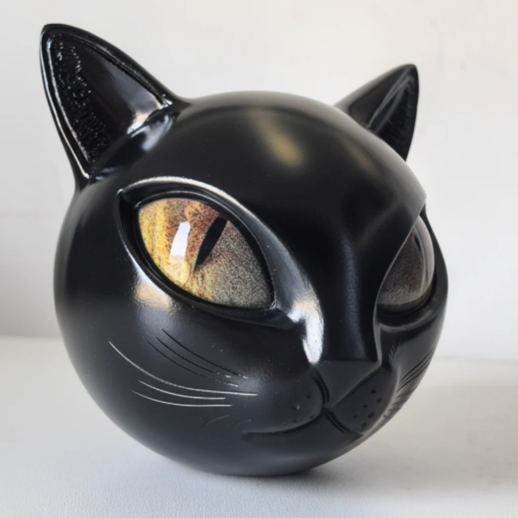 Home Decor Cat Sculpture Resin Mystic Cat Head Tabletop Art