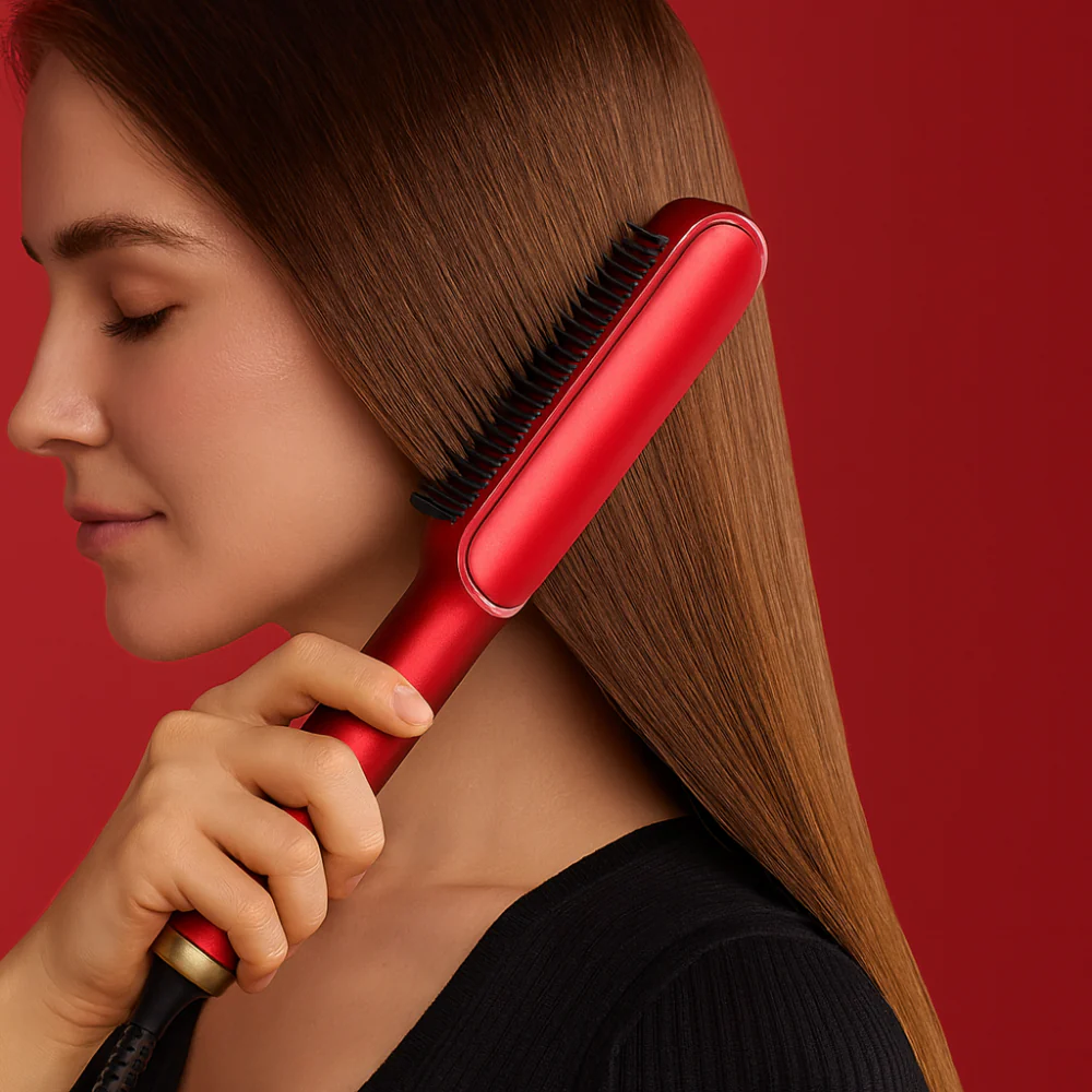 Hair Straightening Comb Heated Styling Brush Tool