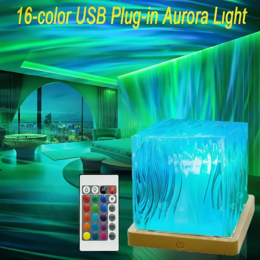 LED Night Light RGB Crystal Projector Lamp Bedroom Decor