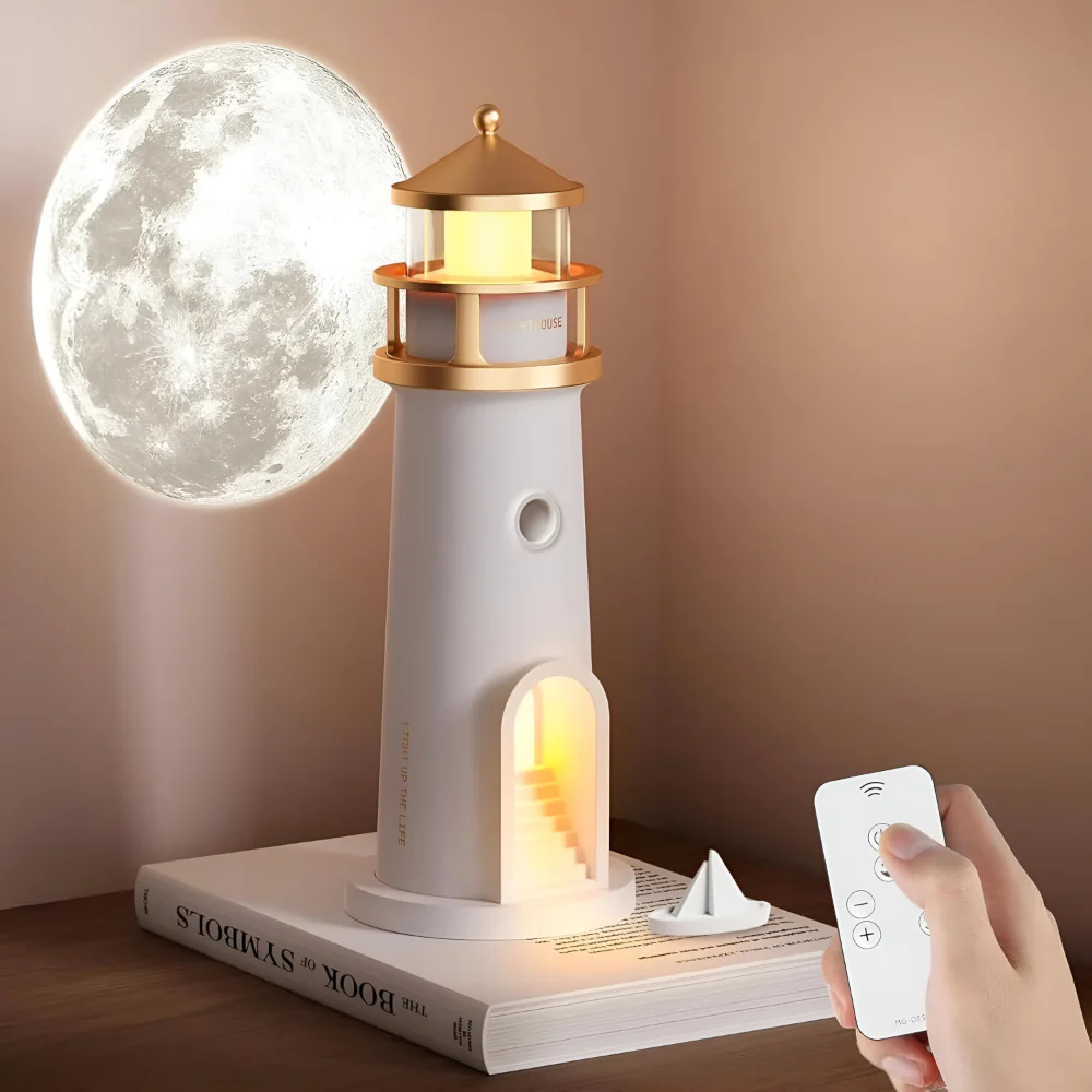 Night Light Projection Lighthouse LED Room Decor Lamp