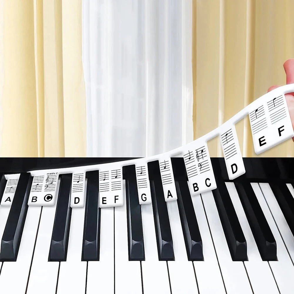 Piano Keyboard Stickers Silicone Note Labels Key Learning