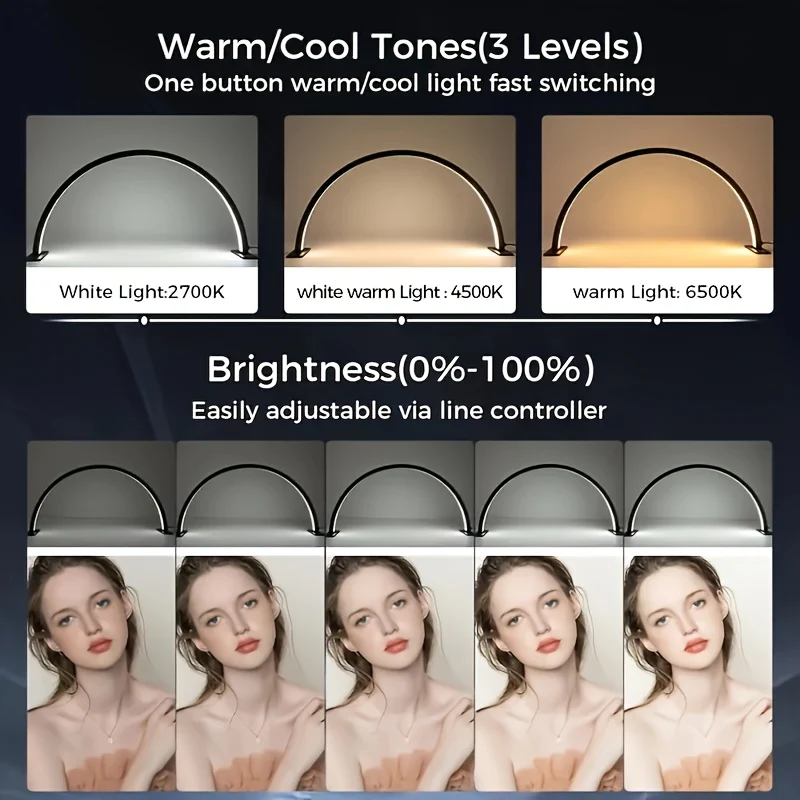 Crescent Moon LED Desk Lamp | Adjustable USB Metal Light