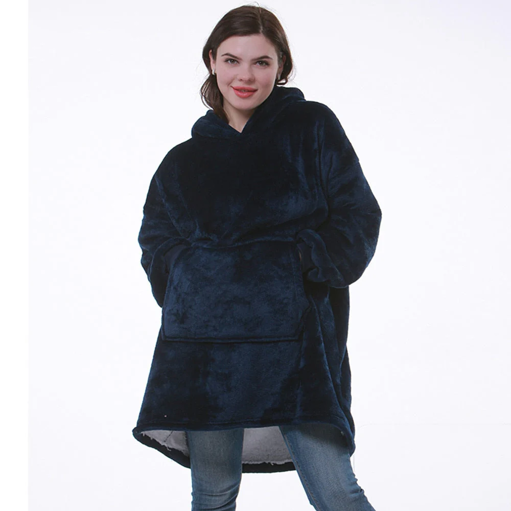 Wearable  Cozy Blanket Hooded Thick Warm Blanket