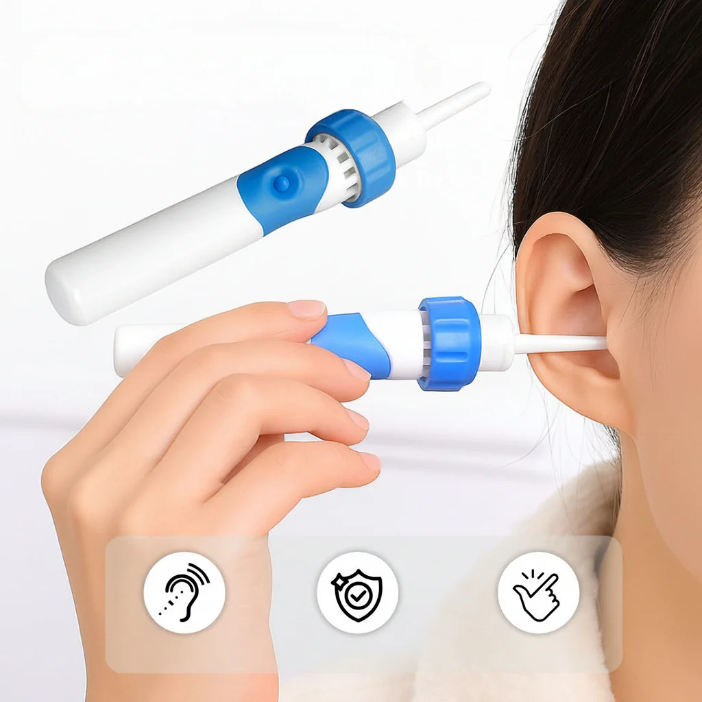 Ear Cleaner Electric Suction Silicone Tip Gentle Wax Removal Tool