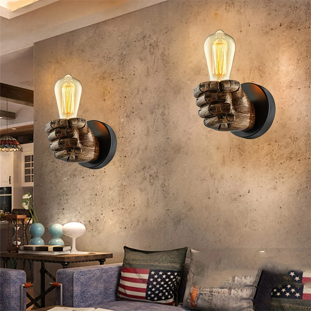 Industrial Hand Wall Lamp | Resin E26 Wall Sconce