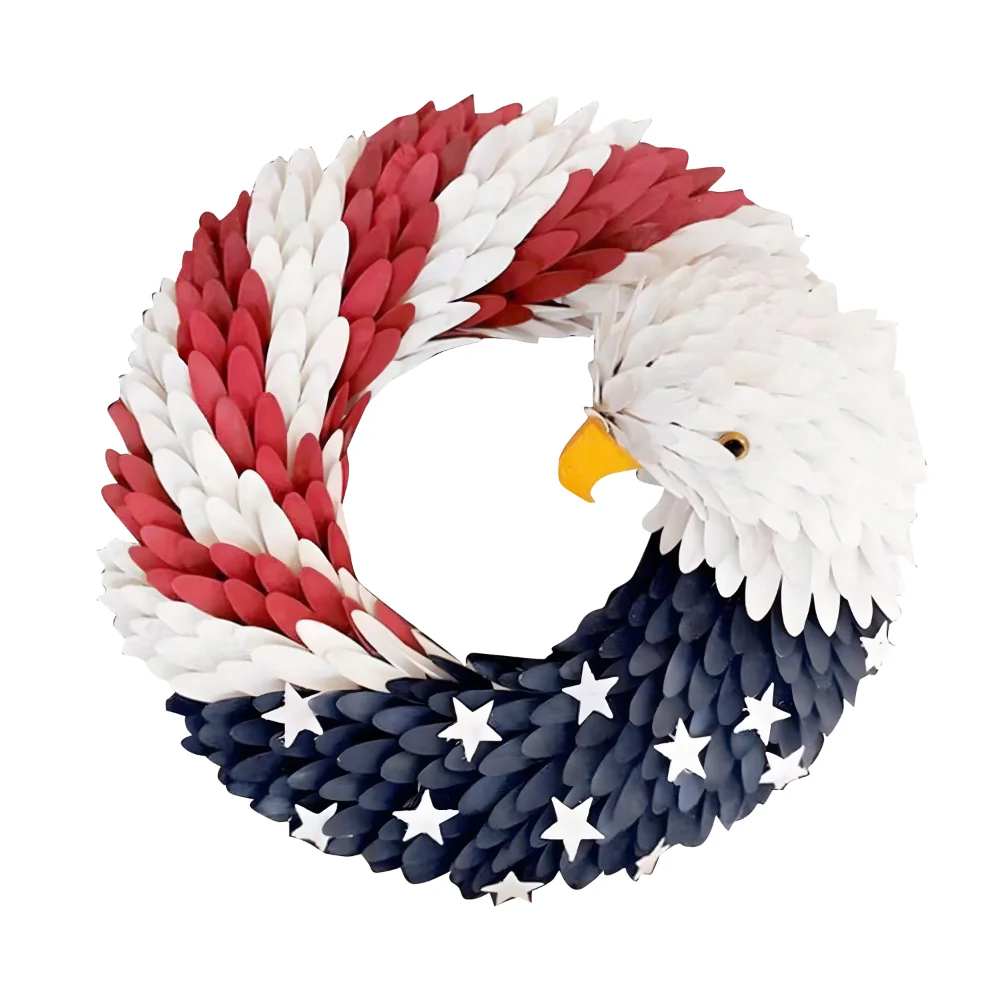 Wall Art Veterans Eagle Wreath Boxwood Display