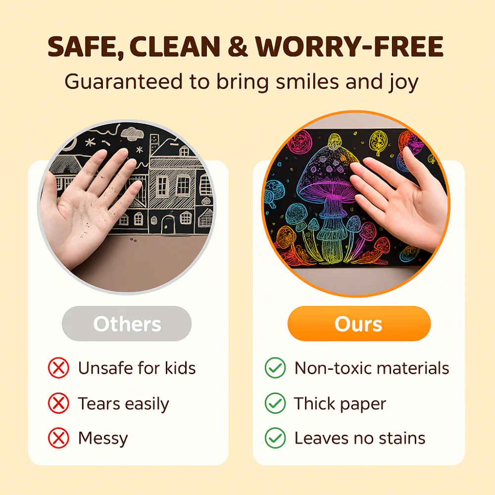 Drawing Paper Scratch Art Rainbow Craft Set