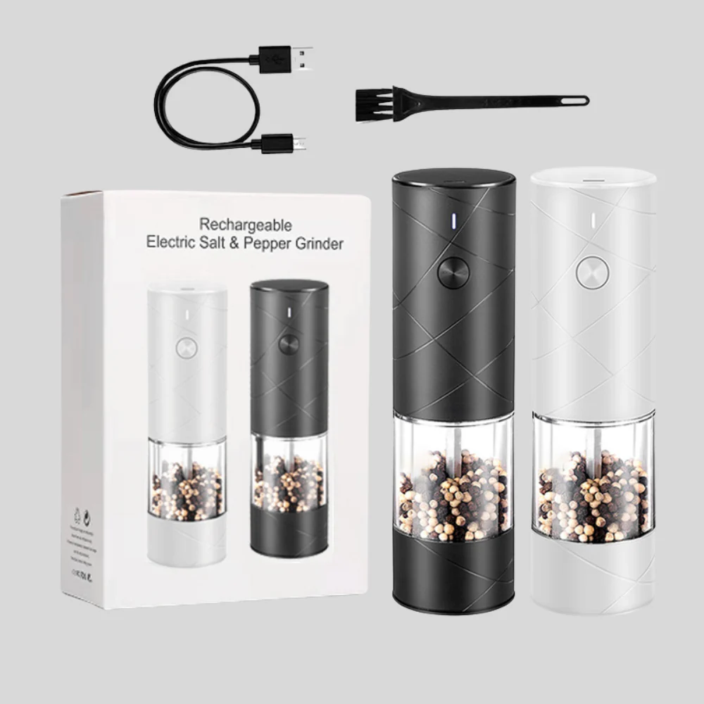 Salt Pepper Grinder Electric Rechargeable LED Light