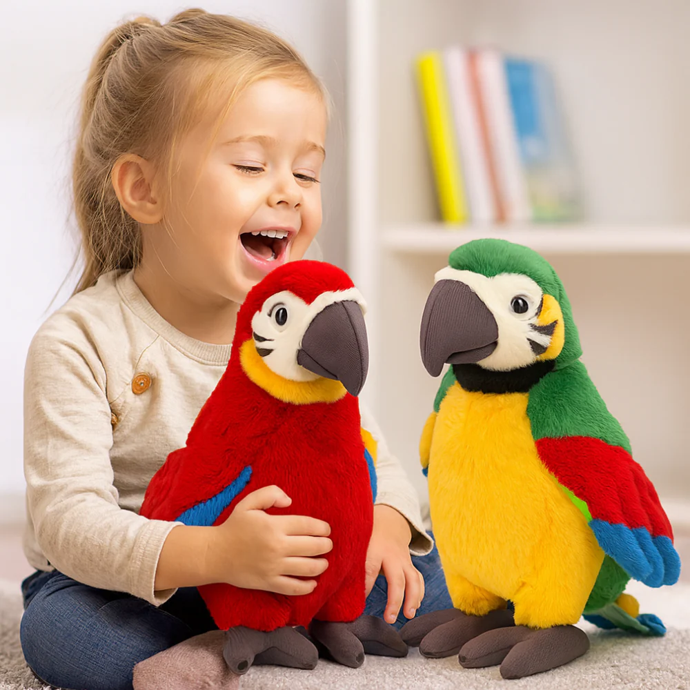 Toy Parrot Talking Plush Interactive Kids Learning Voice Repeat