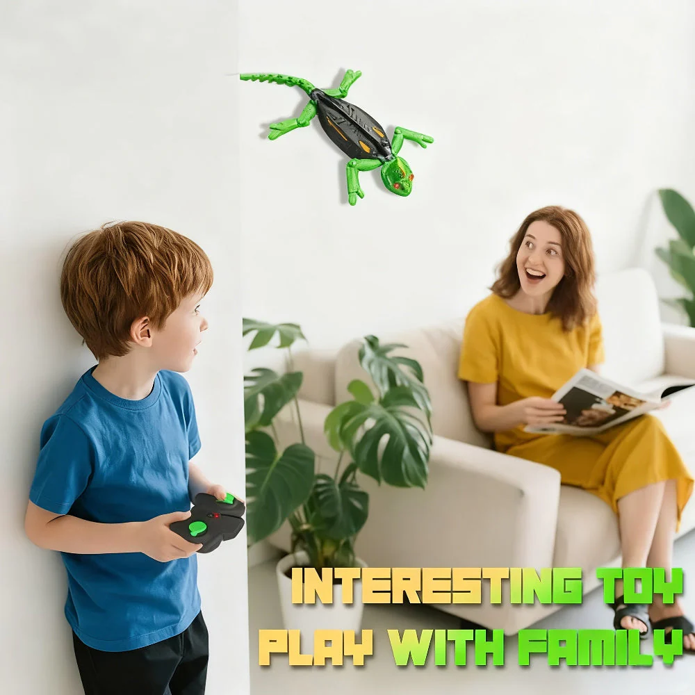 Kids Toy Lizard Remote Control Wall Climbing Robot LED Gecko