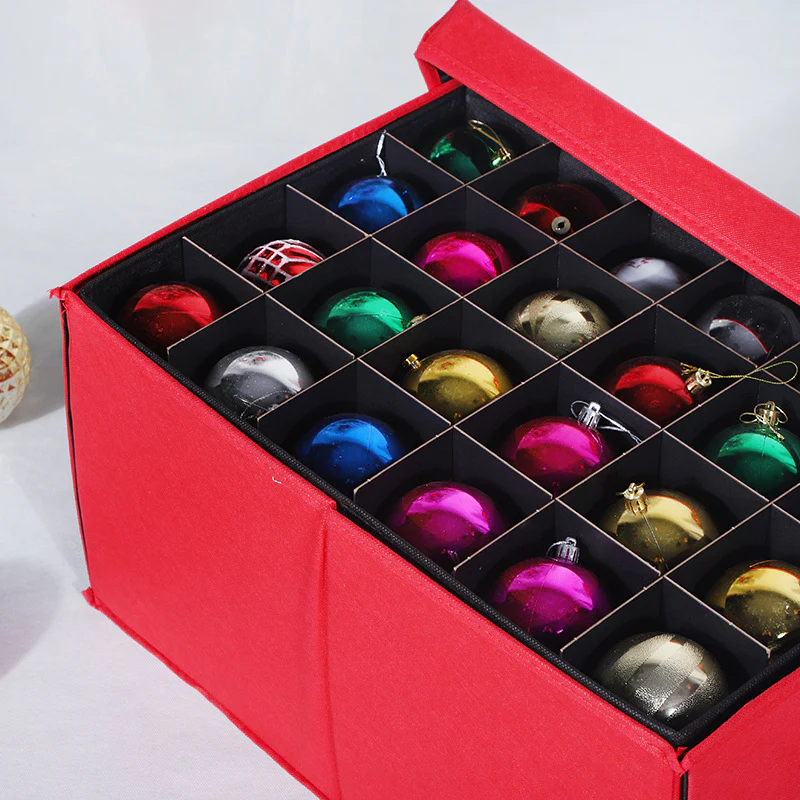 Christmas Ornament Storage Box Stackable Trays Dividers