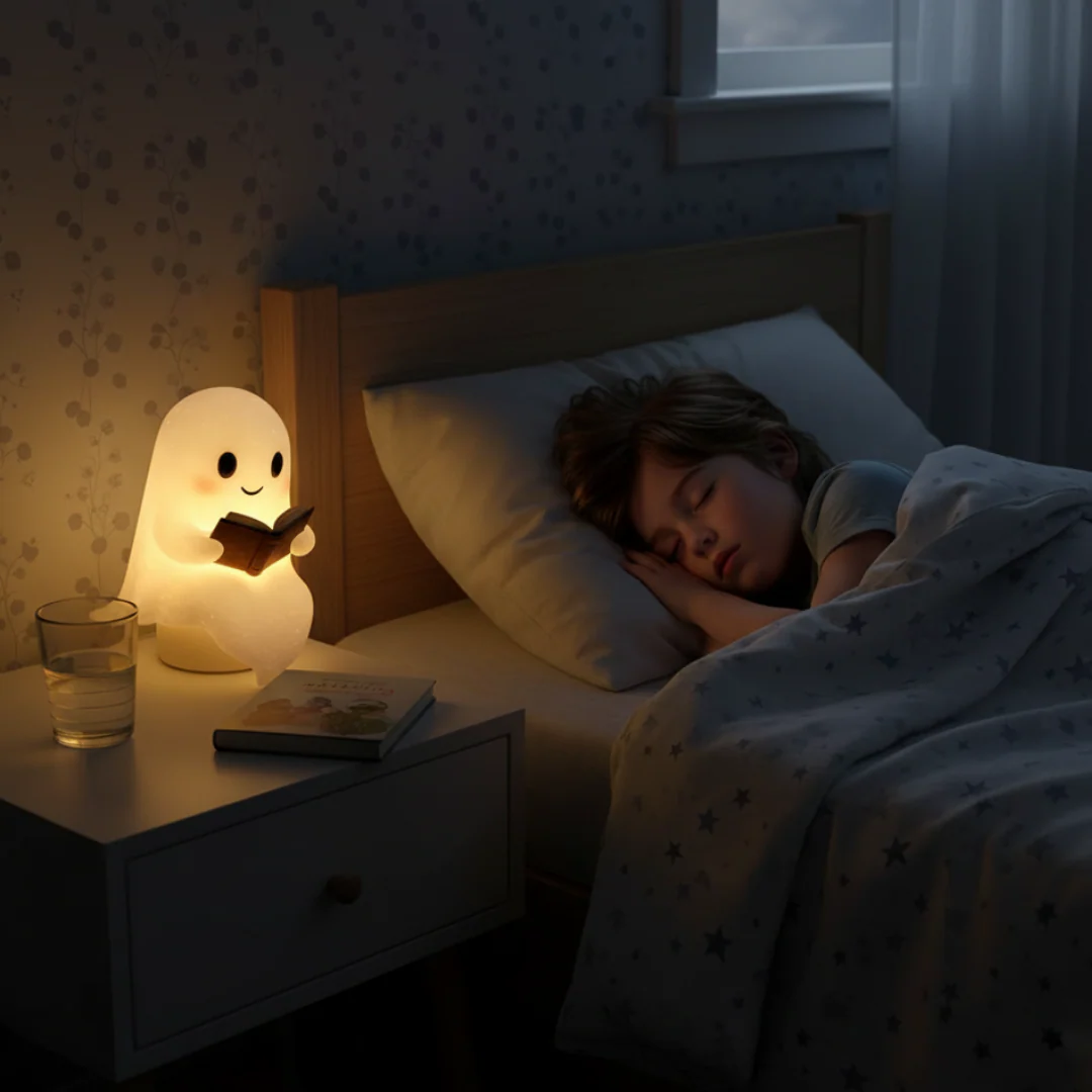 Table Lamp Ghost Night Light Warm LED Bedside Decor