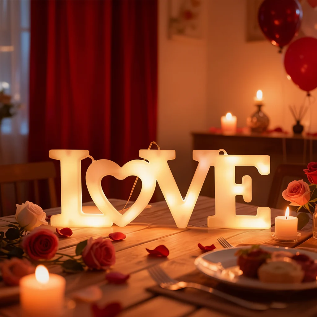 Wall Decor Heart LED Night Light Battery Powered Valentine Gift