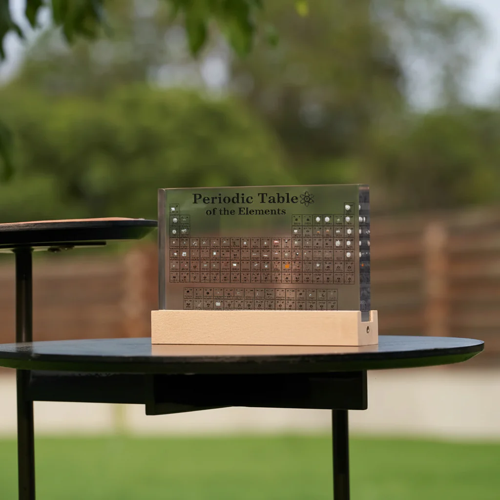 Periodic Table Acrylic Display Real Elements LED Light