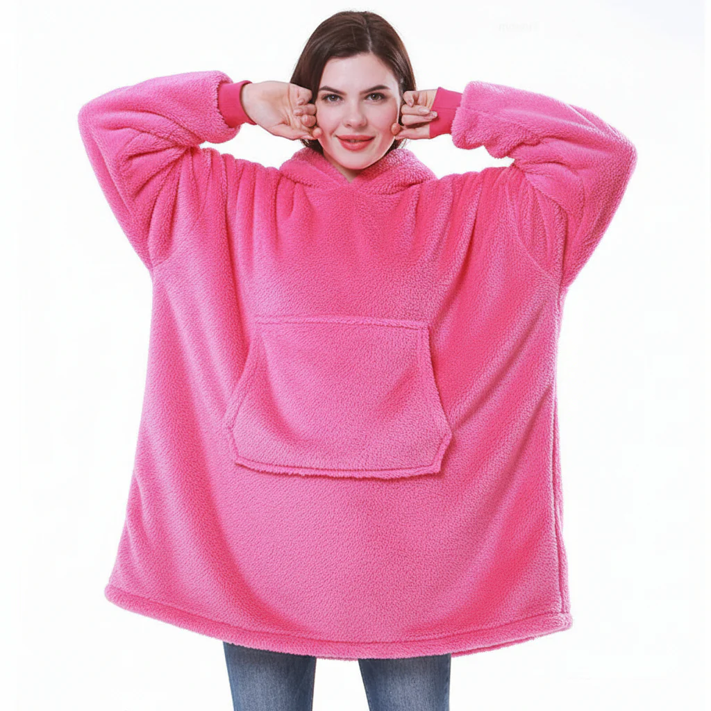 Wearable  Cozy Blanket Hooded Thick Warm Blanket