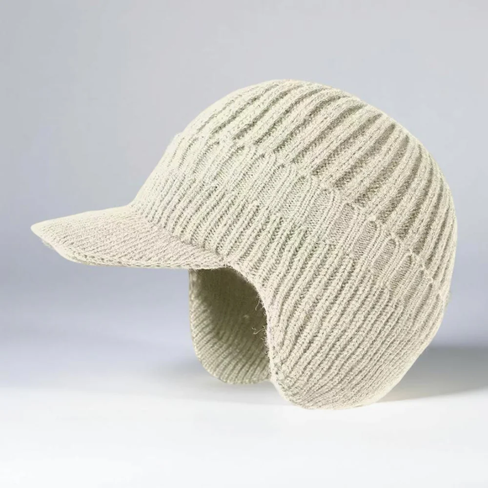 Winter Hat Knit Beanie Visor Ear Flaps Cold Weather