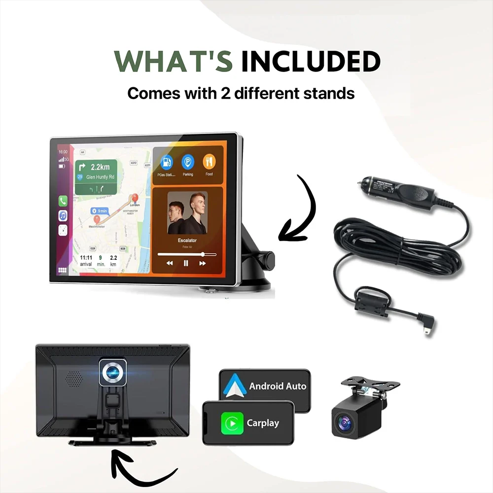 Car Adapter Wireless Touchscreen CarPlay Android Auto Display