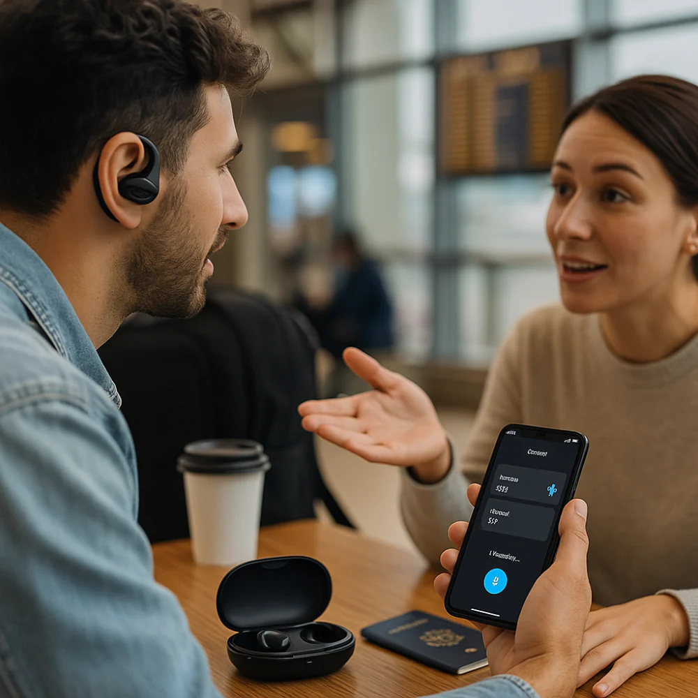 Language Translator Earbuds Bluetooth Real Time Voice Device