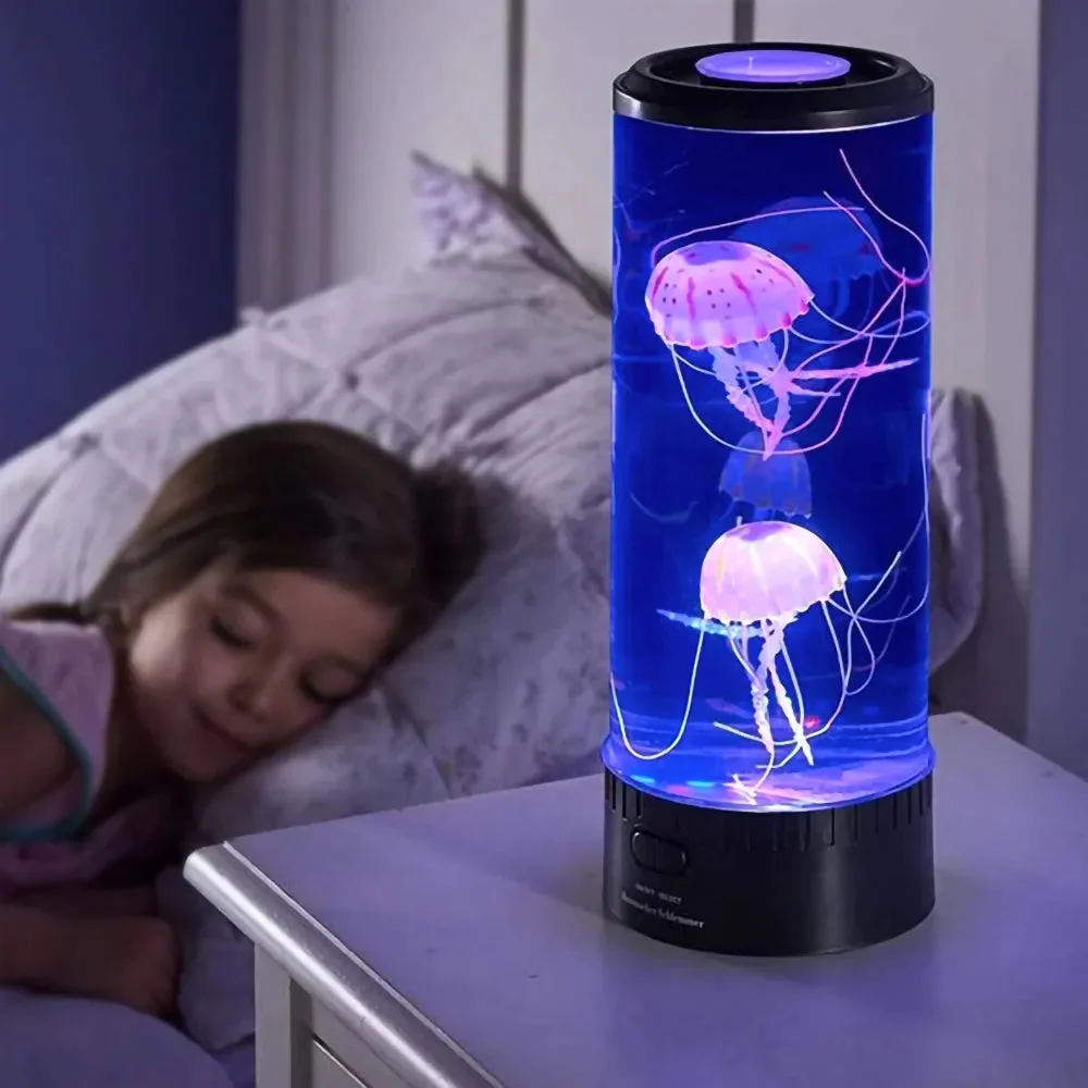 Table Lamp Jellyfish LED Color Display Cylinder Decor