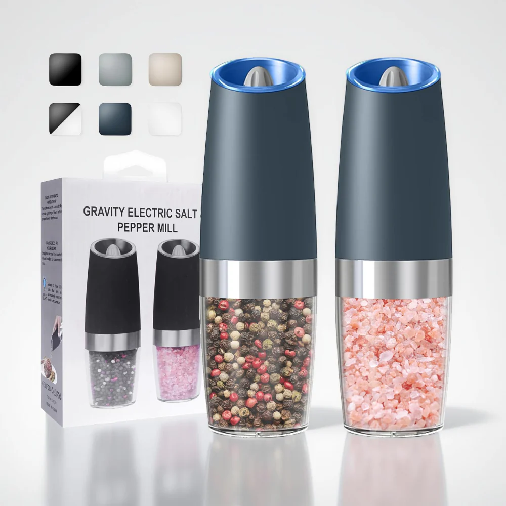 Salt Pepper Grinder Electric Gravity Adjustable Set