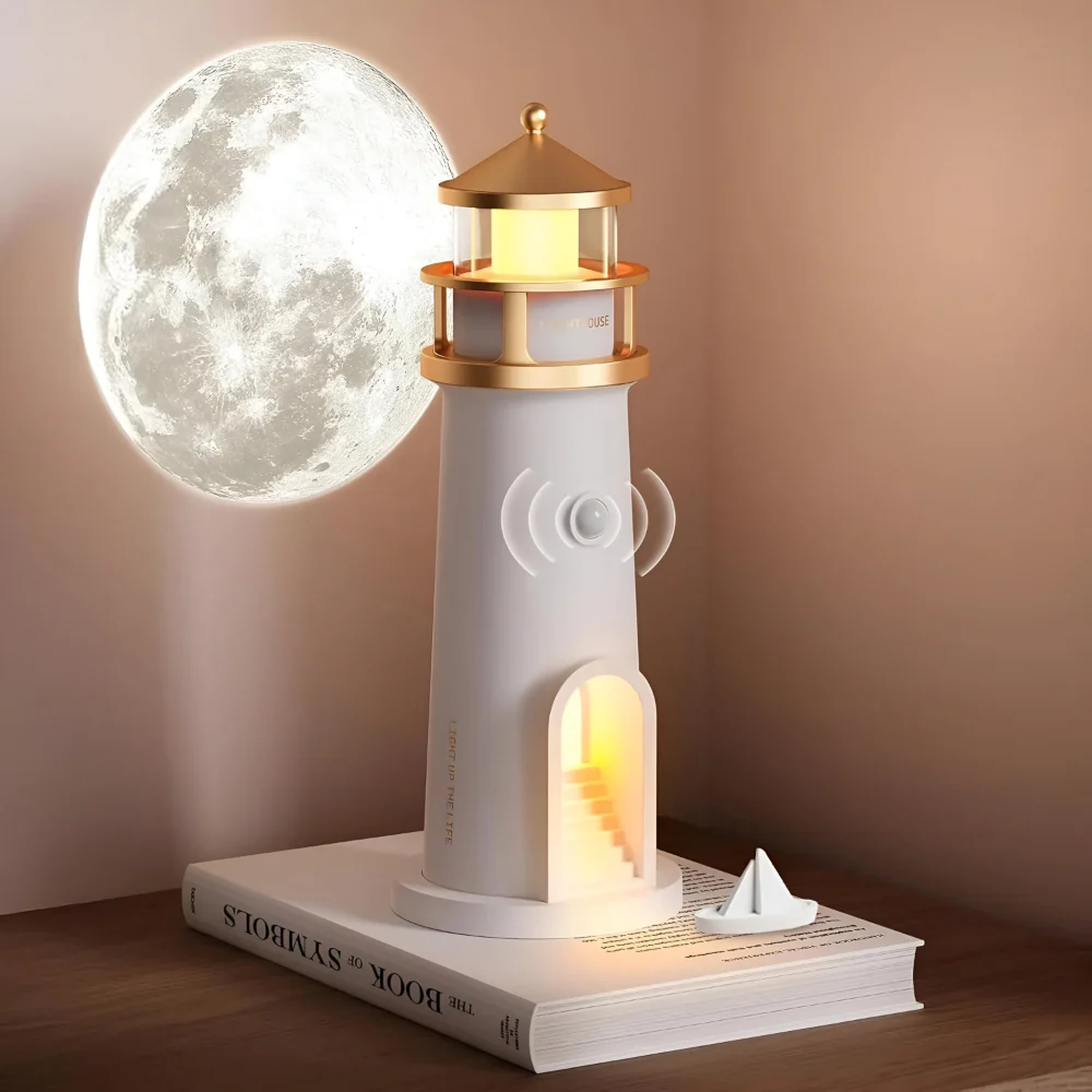 Night Light Projection Lighthouse LED Room Decor Lamp