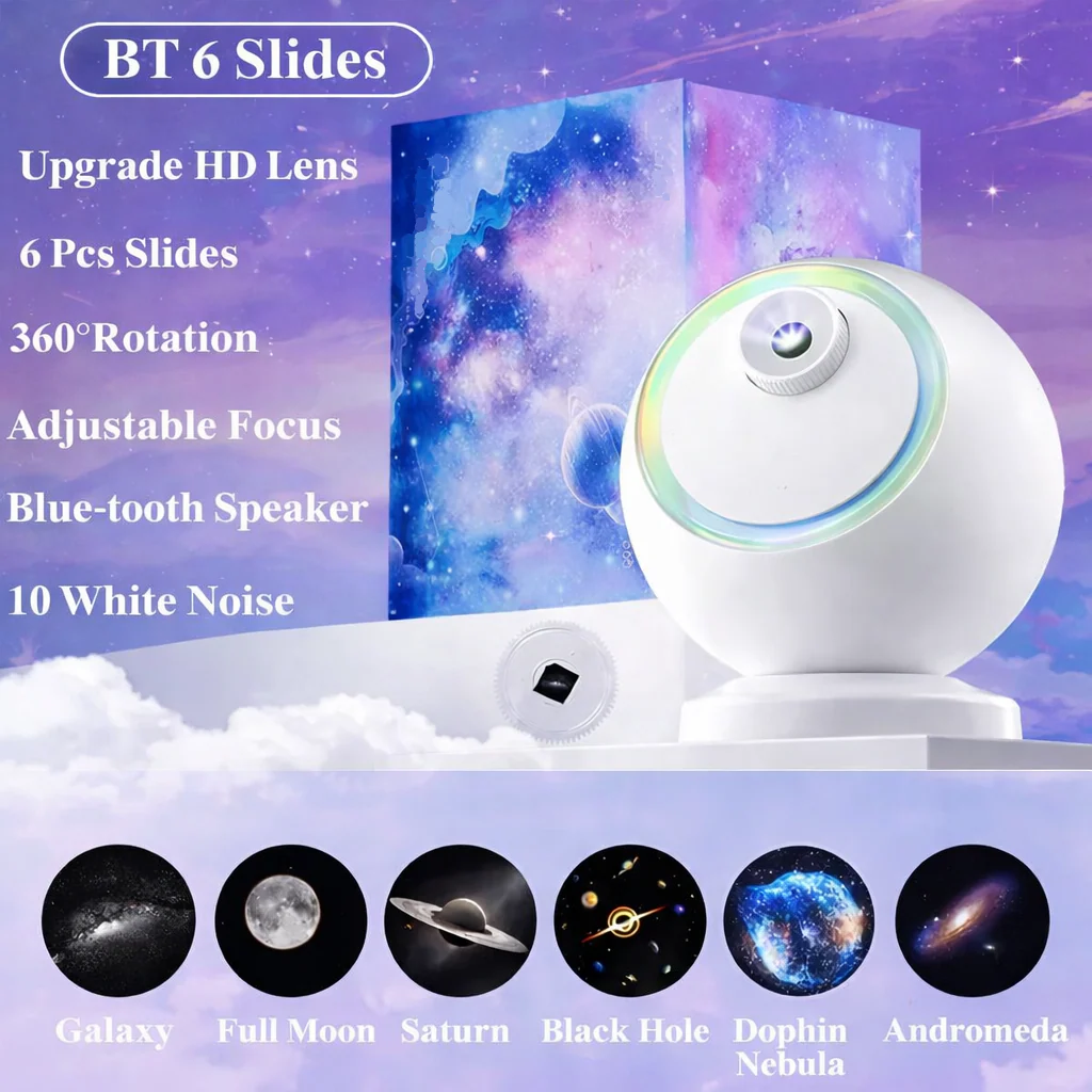 Star Projector Bluetooth Galaxy Night Light Rotating LED Lamp