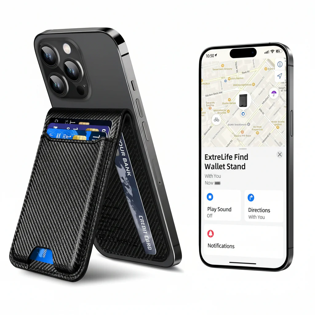 Phone Wallet Magnetic Stand Find My Tracking Card Holder