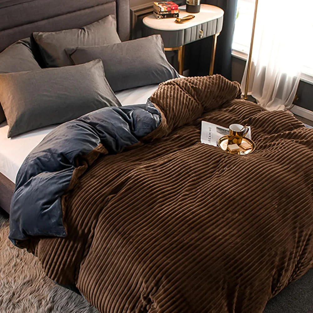 edding Duvet Cover Set Plush-Style Winter Bedspread Design