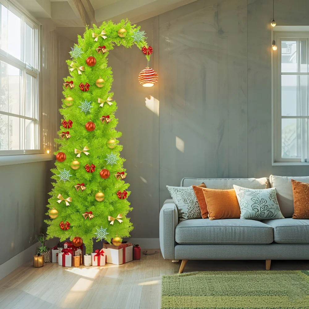 Christmas Tree Slim Artificial Floor Decor Home Seasonal Display