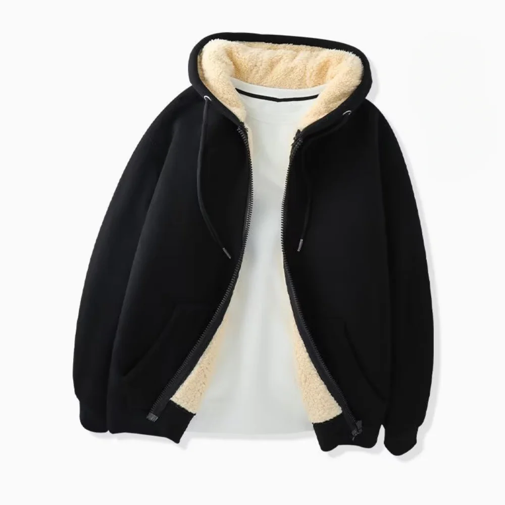 Hoodie Jacket Lined Zip Up Hooded Casual Outerwear