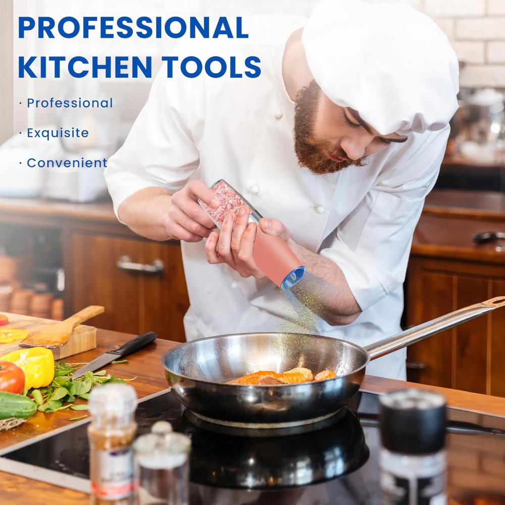 Salt Pepper Grinder Electric Gravity Adjustable Set