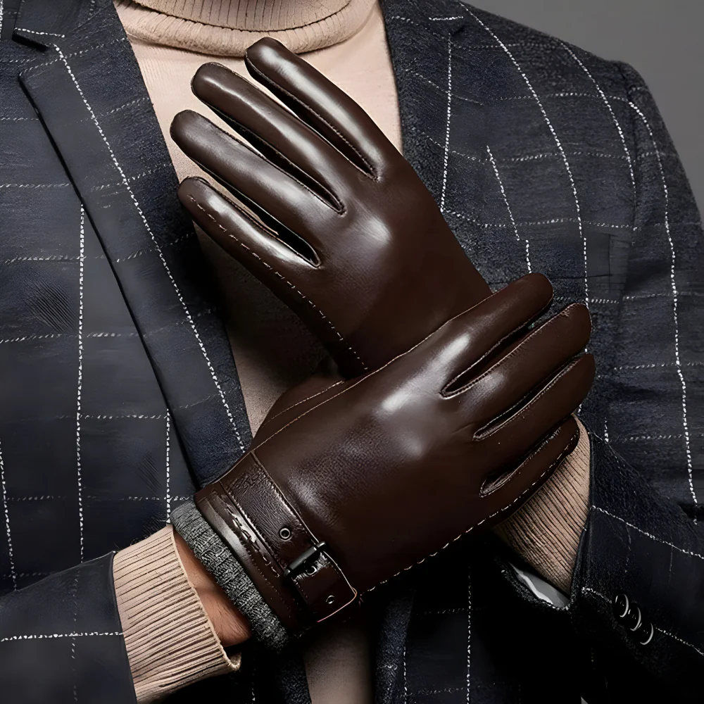 Men's Gloves Winter Touchscreen Strap Closure Driving Style