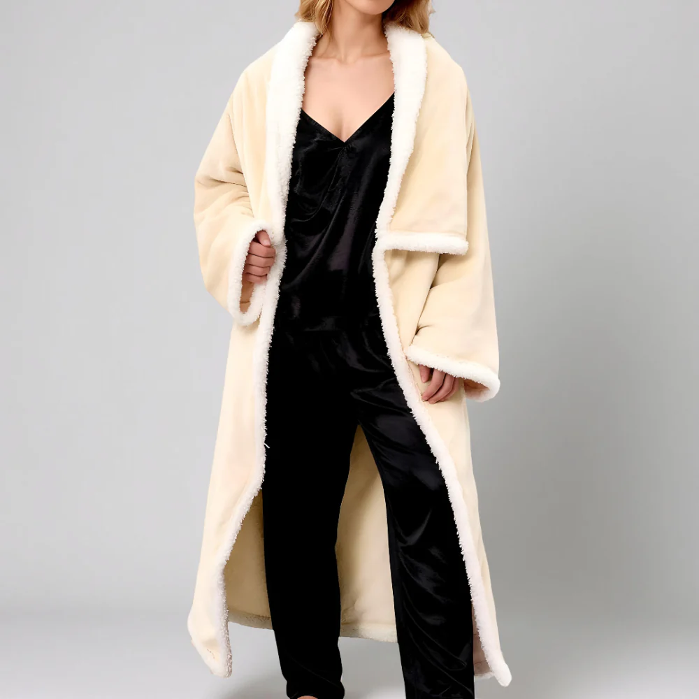 Electric Blanket Wearable Hooded Heated Throw Robe