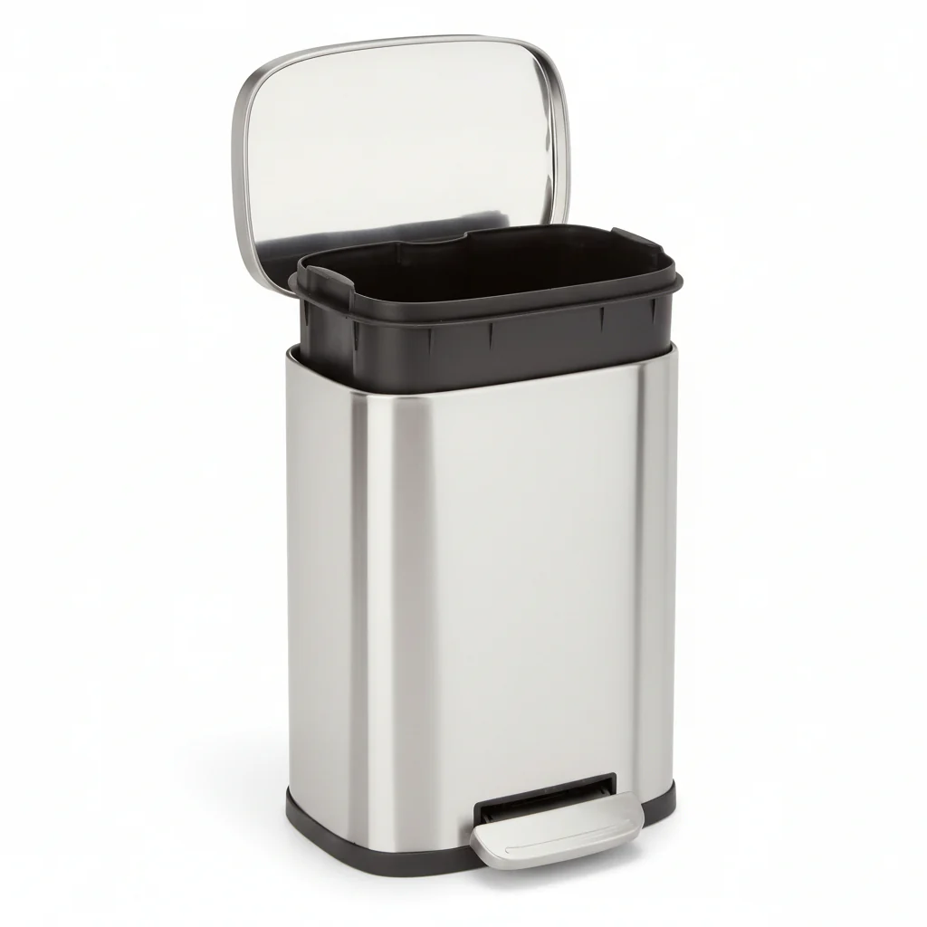 Trash Can Small Bathroom Stainless Steel Soft Close Pedal Bin