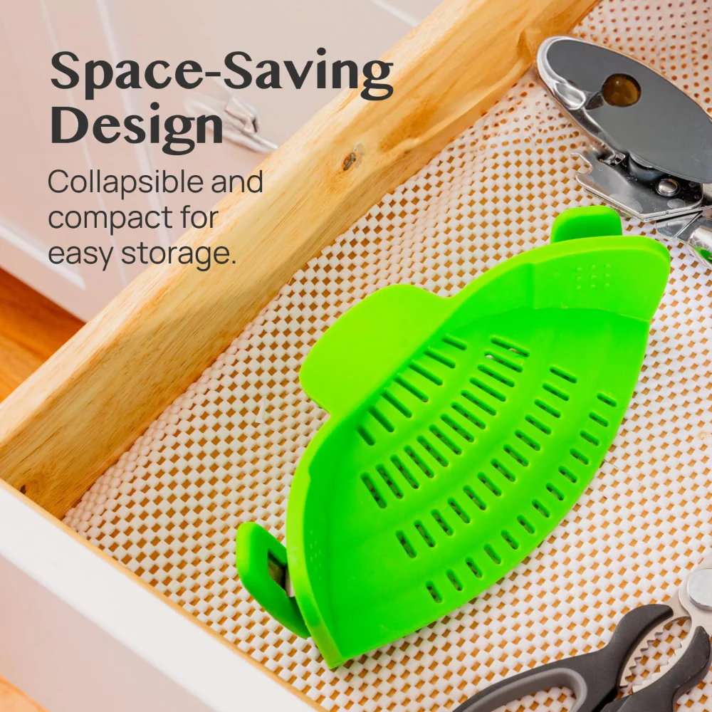 Kitchen Strainer Clip Style Pot Pasta Colander Silicone