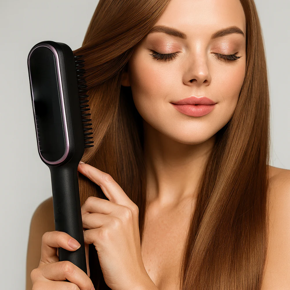 Hair Straightening Comb Heated Styling Brush Tool