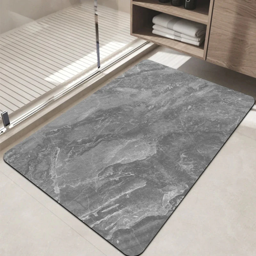 Bathroom Mat Quick Dry Diatom Stone Non Slip Marble Rug