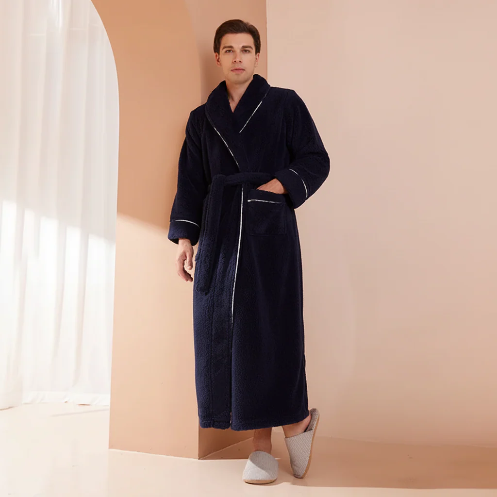 Bathrobe Winter Warm Long Sleeve Lounge Robe