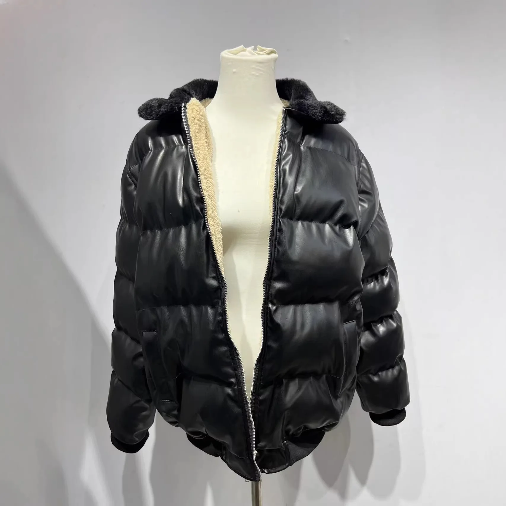 Winter Jacket Puffer High Collar Wind Blocking Outerwear