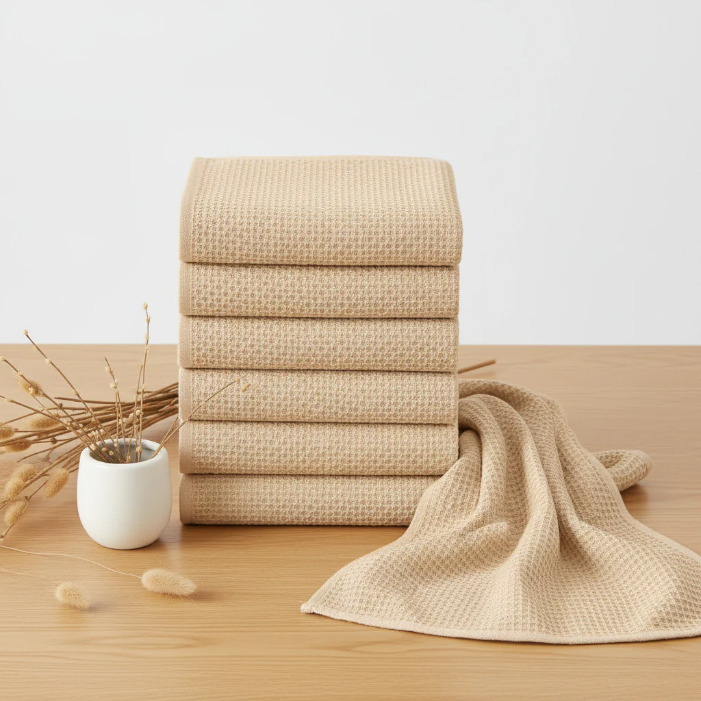 Soft Cotton Dish Cloths Set Absorbent Honeycomb Waffle Weave
