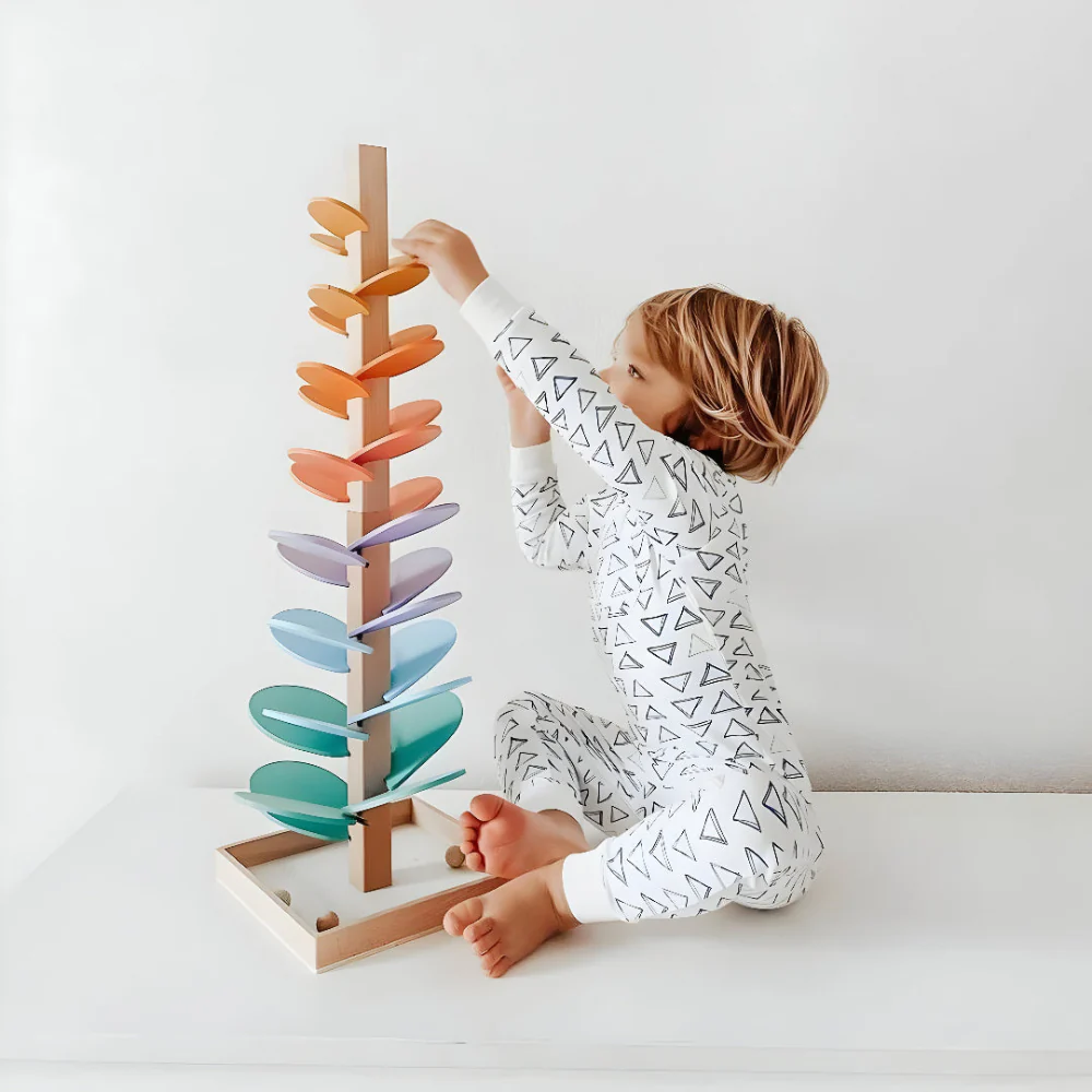 Marble Run Wooden Colorful Educational Toy Kids