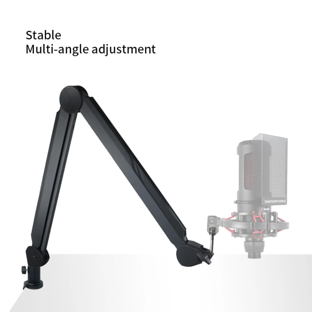 Microphone Stand Adjustable Desk Boom Arm Cable Management